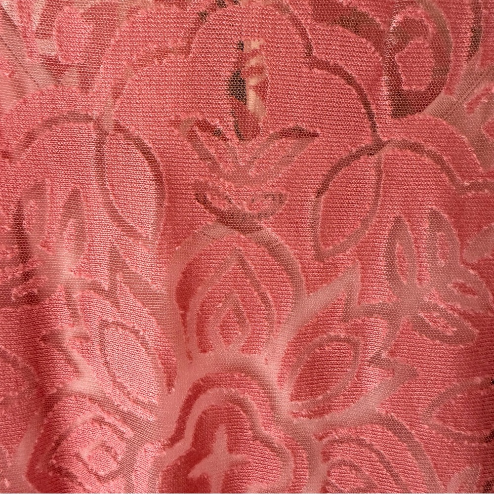 Sigrid Olsen Pink Floral Lace Transparent Blouse with Seperate Liner Tank Top - Picture 2 of 14